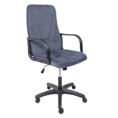 Кресло поворотное МЕНЕДЖЕР 01, Kiton 713 велюр темно-серый фотография