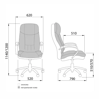 Кресло поворотное KING A, мультиблок, натуральная кожа, черный_18