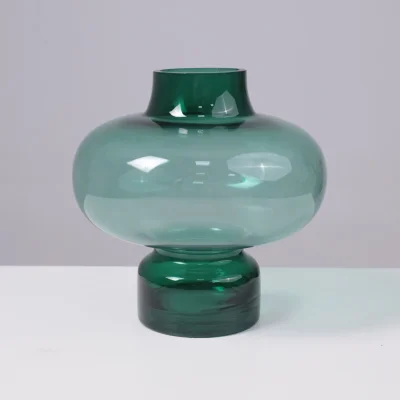 Ваза стеклянная ROUND 2, зеленый, 15*25см_2