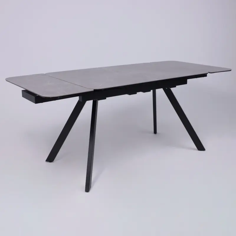 Стол ЛЕОН NEW, керамика 1 кат. 1200(1840)*800, Камень серый Bayona Grey/Черный матовый_preview_6