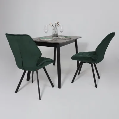 Стол TIRK RADIAL-110, раздвижной 110(142)х70, Дымчатая керамика/Чёрный_4