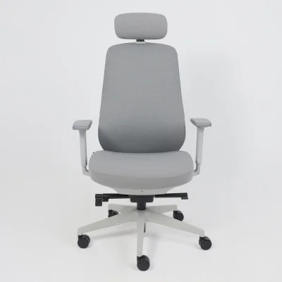 Кресло поворотное FENIX, серая сетка + ткань/серый полиамид_4