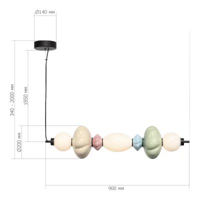 Светильник подвесной ST-Luce черный/зеленый, розовый, желтый, синий, опаловый LED 1*24 FLORENTINI_6