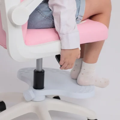 Кресло рабочее, поворотное JASMINE, white, розовый, ECONOM_12