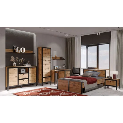 Н.м. "LOFT" стол письменный BIU/130, к.Дуб вотан+Черный/ф.Дуб вотан_2