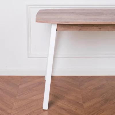 Стол ЛИОН раздвижной, 120(152)*70, Дуб/Белый_7