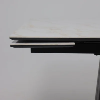 Стол AV 2119, МДФ+керамика, раздвижной 1200 (1800)*800 белый, глянцевый CARLA LARKIN /черный_12