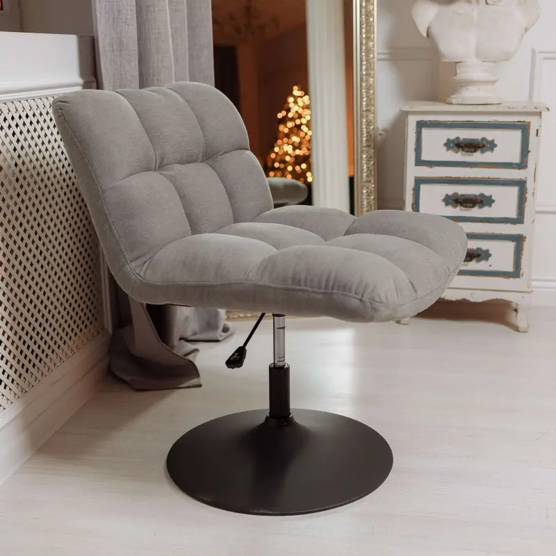 Кресло GRANDE, поворотное, серая ткань Linen Fabric-11/черный_preview_12