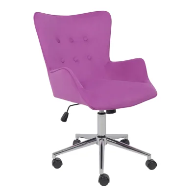 Кресло поворотное BELLA chrome, Velluto 41, велюр/фиолетовый фотография