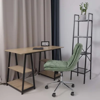 Кресло LOLA, зеленая рогожка GY91-14/хром_8