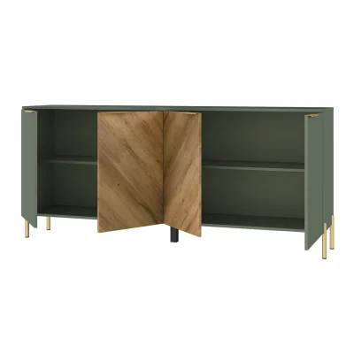 Гостиная "SIENA", дымчатый зеленый + дуб вотан. Комплект №1_7