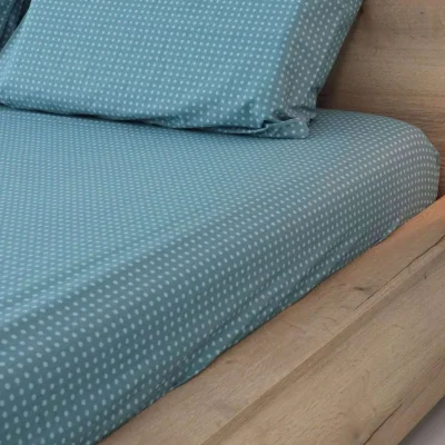 Простыня 150*215 см Зелёный горошек IM1025 (поплин) фотография