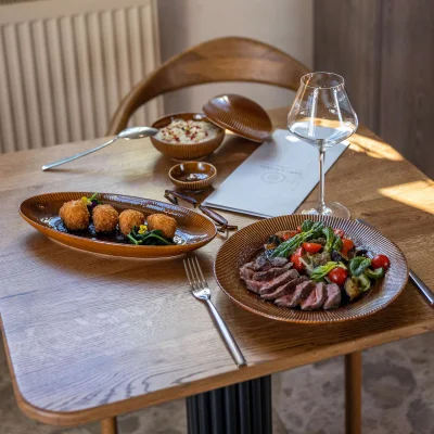 Блюдо для рыбы AURORA, фарфор, каштановый, 31*13*3,6см_3