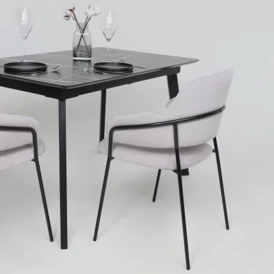 Стол AV 1209, HPL+МДФ,  раздвижной 1200 (1600)*800 Черный тунис /черный_10