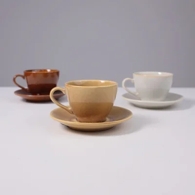 Чайный набор OPALUS, фарфор, пшеничный, кружка 200мл + блюдце_2