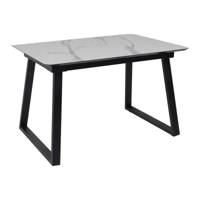 Стол AV 1208, HPL+МДФ,  раздвижной 1200 (1600)*800 Мрамор белый/черный фотография