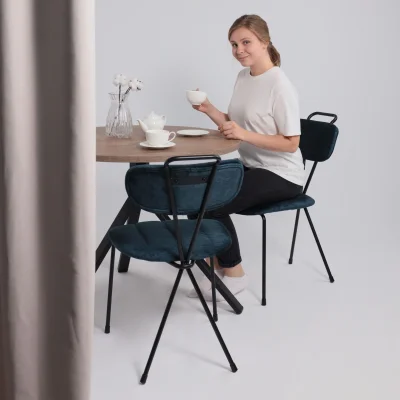 Стул TORI, темно-бирюзовый велюр VOSS 86/черный_6