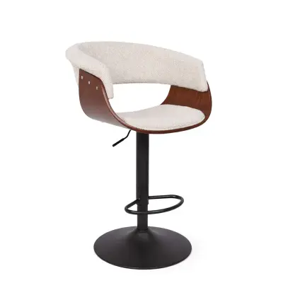 Стул барный ROSSI, букле, кремовый Lisa 102/черный фотография