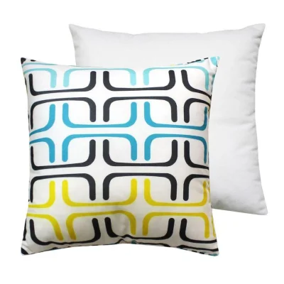 Подушка декоративная МАТЕХ FANTASY РЕТРО 8, р-р 33*33*10. Цвет голубой/желтый/черный, арт. 31-246_3