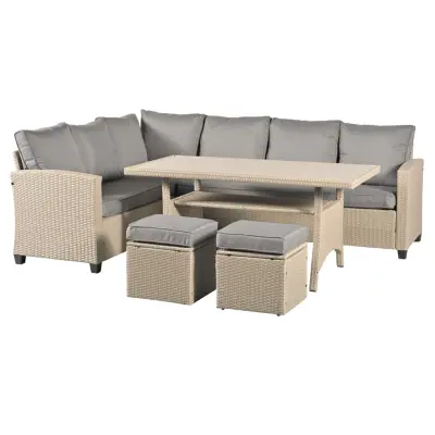 Комплект садовой мебели ZESTY (диван 2шт, стол 1шт, пуф 2шт ), серый фотография