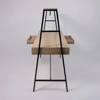 Стол письменный VECTOR, светлый дуб/черный металл, 1390*600*1400_16