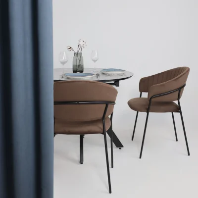 Стул AV 433, шоколадный бархат Confetti chocolate/черный_3