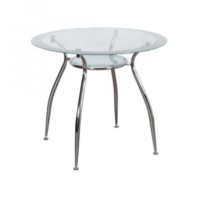 Стол FINEZIA, хром/стекло, 900*750*8/5 фотография