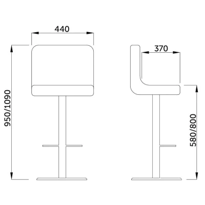 Стул барный LOGOS, экокожа, черный/хром_2