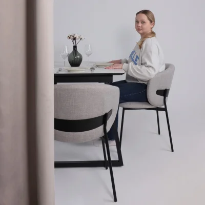 Стул AV 496, серая рогожка Wellton 912/черный_2