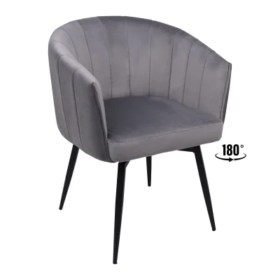 Кресло MELON, поворотное, серый велюр/черный фотография