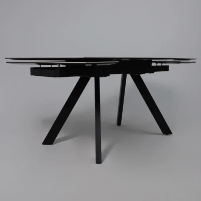 Стол МОНАКО NEW,керамика 0 кат. 1600(2240)*900, Камень белый Greys White/Черный матовый_14