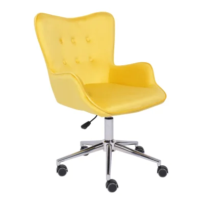 Кресло поворотное BELLA, велюр/желтый фотография