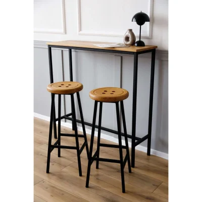 Стул барный BUTTON-78натуральный/черный_2