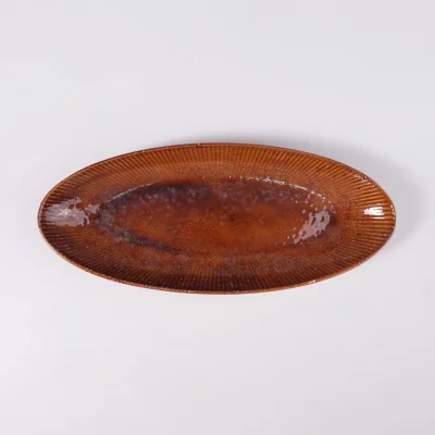 Блюдо для рыбы AURORA, фарфор, каштановый, 31*13*3,6см_12