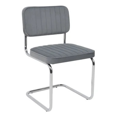 Кресло СЛАВИЯ Люкс, Kiton 711 серый велюр/хром фотография