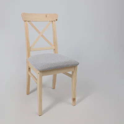 Стул Ингольф, тон 15, прозрачный лак/серая ткань Аризона дождь 149/2_5