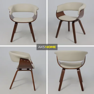 Кресло барное MODY, экокожа, кремовый/орех_3