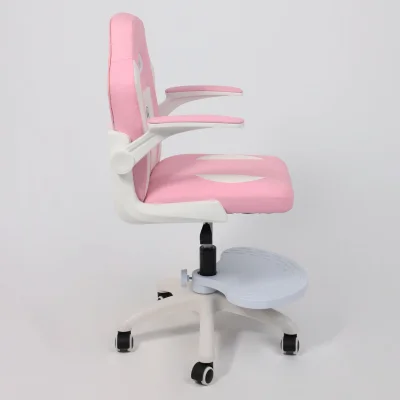 Кресло рабочее, поворотное JASMINE, white, розовый, ECONOM_15