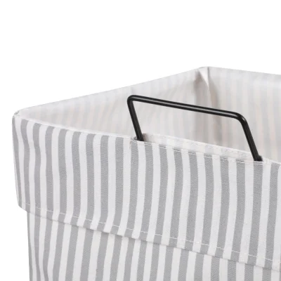 Корзина YUKI ,30*35*58см, серая полоска+черный_3