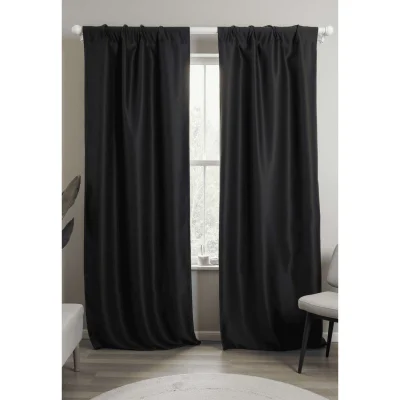 Комплект штор "Блэкаут" 1,5+1,5х2,5м на универсальной ленте, цвет чёрный янтарь (арт.888-20)_4