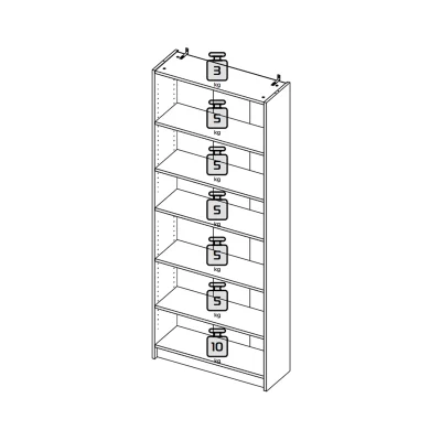Стеллаж ВАРМА СТЭНД 80  76х196х26см, белый_14