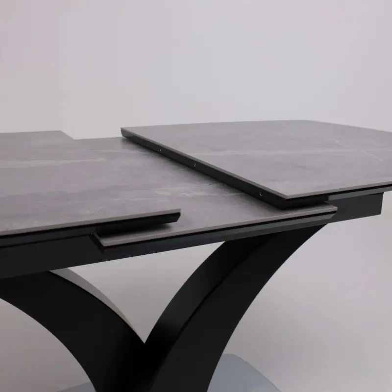 Стол НОТР ДАМ MODERNE, керамика 0 кат. 1400(1800)*850, Камень серый Greys Grey/Черный матовый_preview_14