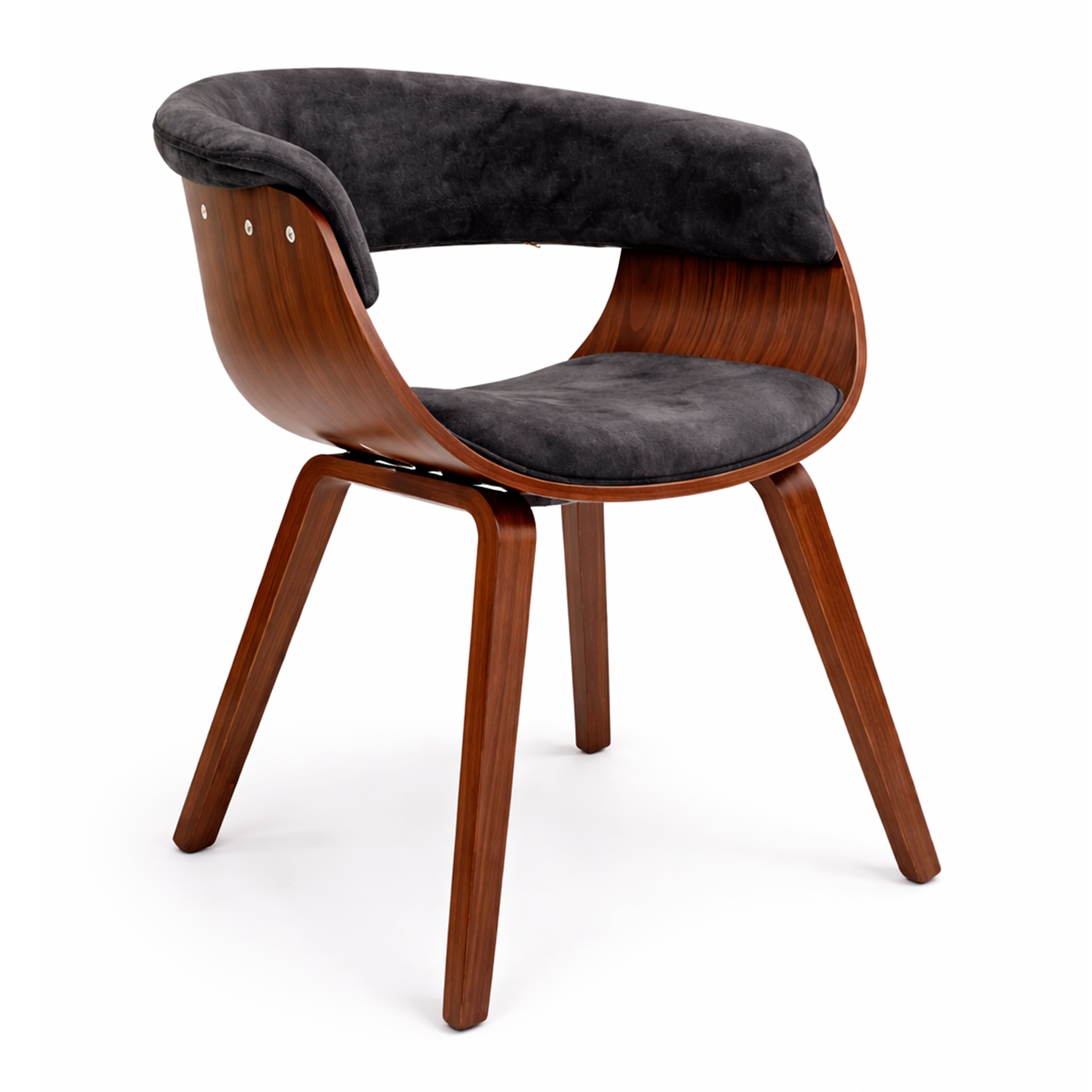 Кресло барное MODY, велюр, темно-серый Fabb 16/орех фотография