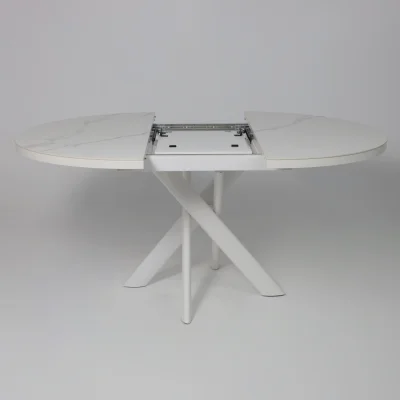 Стол RONALDO-120, круглый раздвижной 120(160), PATAGONOA BIANCO GLOSS PREMIUM CER/Белый_15