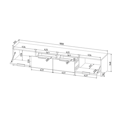 Тумба(ТВ) КОНЦЕПТ КТ-ТВ4-35, к.Белый/ф.Белый  (В348хШ1800хГ355мм)_5