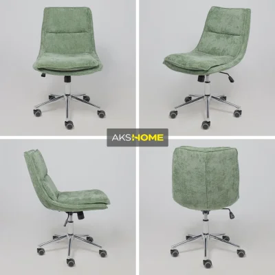 Кресло LOLA, зеленая рогожка GY91-14/хром_3