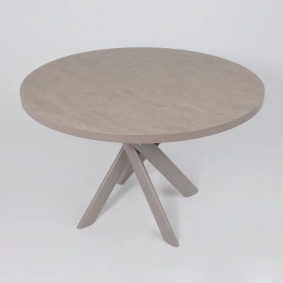 Стол RONALDO-120, круглый раздвижной 120(160), БЕЖЕВЫЙ КАМЕНЬ-HPL/Капучино_6