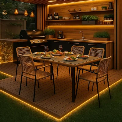 Стол садовый BERGAMO,1400*800*750, сталь-черная/ стекло 5мм_3