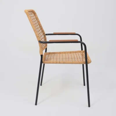 Кресло садовое BERGAMO, PE, иск.роттанг,черный+коричневый_11