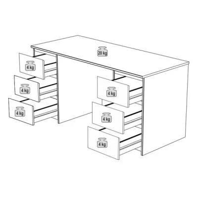 Стол письменный КАСТОР 6 ящиков, 151х65см, белый (2.03.06.040.1 RU)_5